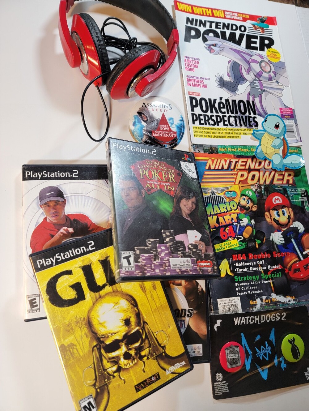 Gamer Lot 2 Pokemon PS2 Games Assassins Creed Promo Pin Nintendo
